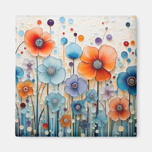 Ändrad blomma av släktet Meadow Wildblommor Magnet