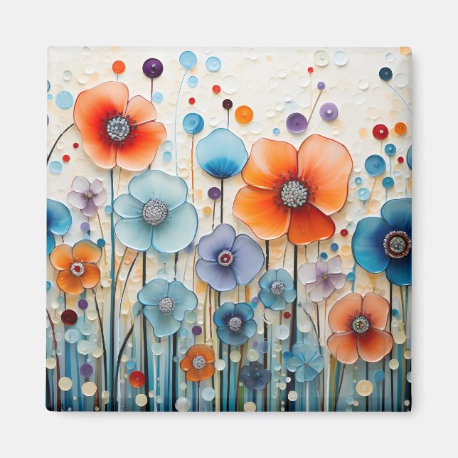 Ändrad blomma av släktet Meadow Wildblommor Magnet (Framsidan)