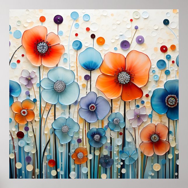 Ändrad blomma av släktet Meadow Wildblommor Poster (Framsidan)