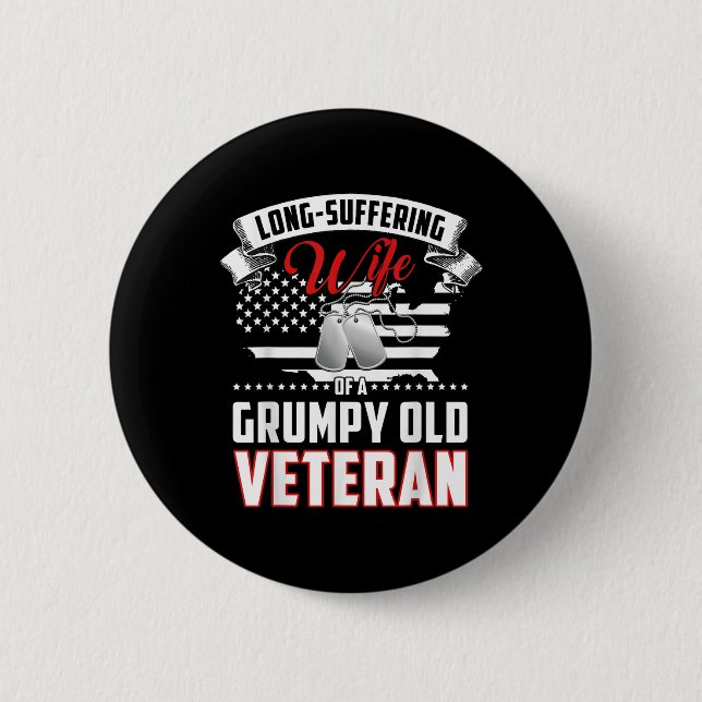 Ändrad hustru till en grumpy Old Veteran Knapp (Framsida)