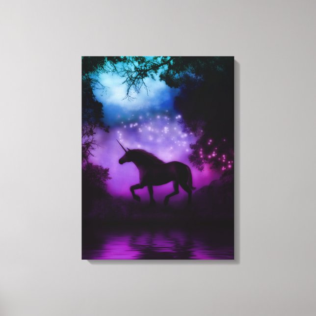Ändrad utskrift av svälld arbetsyta för Unicorn Canvastryck (Framsida)