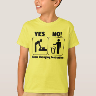 Ändrande anvisningar för blöja t shirt