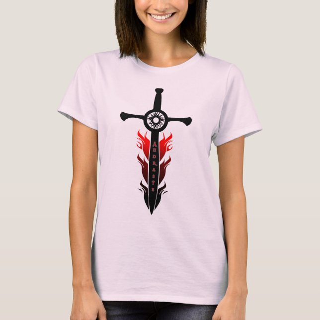 Andrastes flammande svärd tee shirt (Framsida)