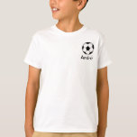 Andre Futebol soccer T Shirt<br><div class="desc">Bola de futebol com nome do seu pequeno jugador ou Benfiquista. Pelota de futebol en una camiseta para nino. El nombre del nino o jugador puser cambiado. Estilos de jerseys/camisas para venta en varios estilos, colores y tamanos. Svart och vit T-shirt med en liten fotboll på fotbollsspelarens sida och namn....</div>