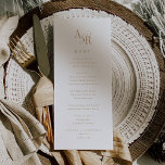 ANDREA Classic Guld White Boho Minimalist Bröllop Meny<br><div class="desc">Detta klassiska guld och det vita boho-minimalistiska bröllop-menykortet från Andrea Samling är perfekt för ett modernt bröllop. Tidsbegränsningen och utformningen av eleganten har ett finare-skriptmonogram i guld och vitt med en unik industrikänsla. Den här menyn kan användas för bröllopsmottagning,  repetitionsmiddag eller vad som helst.</div>