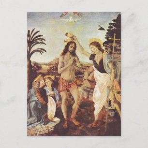 Andrea del Verrocchio Dö Taufe Christi um 1472-14 Vykort