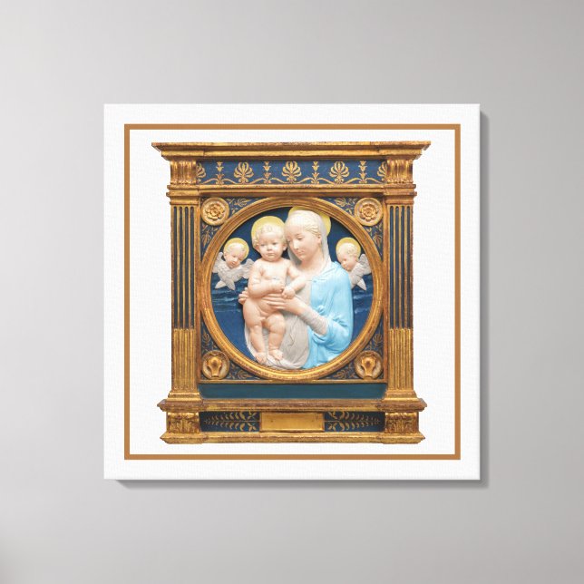 Andrea Della Robbia c1485 Madonna och Child Canvastryck (Framsida)