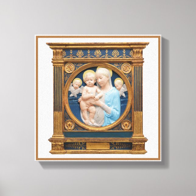 Andrea Della Robbia c1485 Madonna och Child Canvastryck (Framsida)