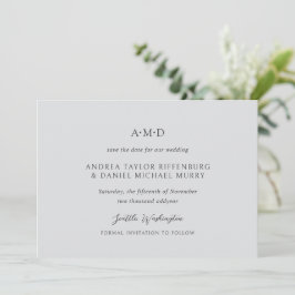 Andrea Gray Elegant Bröllop Spara Datumet