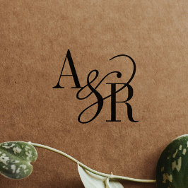 ANDREA Monogram Chic Moderna Bröllops Gummistempla Stämpel