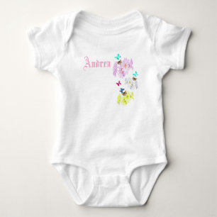 Andrea Namn Logotyp med kittens och blommorna, Bab T Shirt