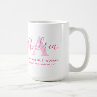 Andrea namn, rosa texkaffe i monogram kaffemugg