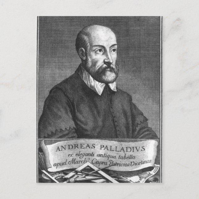 Andrea Palladio graverad av Francesco Francesco Vykort (Framsida)