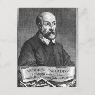 Andrea Palladio graverad av Francesco Francesco Vykort