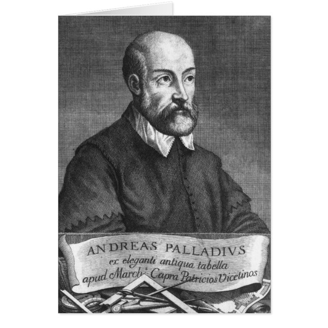 Andrea Palladio som inristas av Francesco Hälsningskort (Framsidan)
