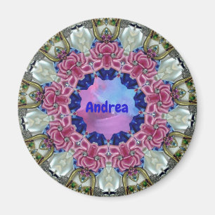 ANDREA ~ Personlig Påsk Mönster Fractal ~ Magnet