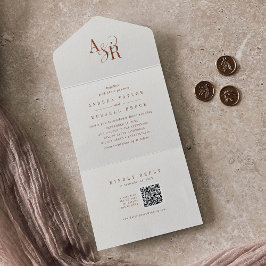 ANDREA QR-kod Boho Crème Enkel Minimal Bröllop