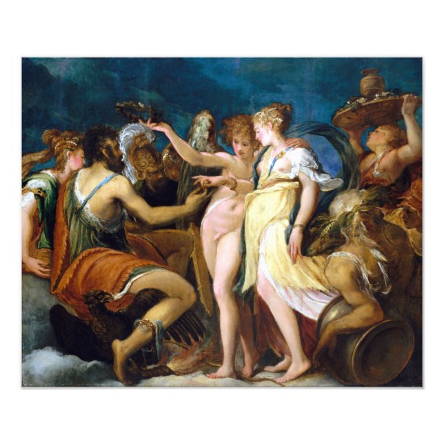 Andrea Schiavone Giftermål i Cupid och Psyche Fototryck (Framsidan)