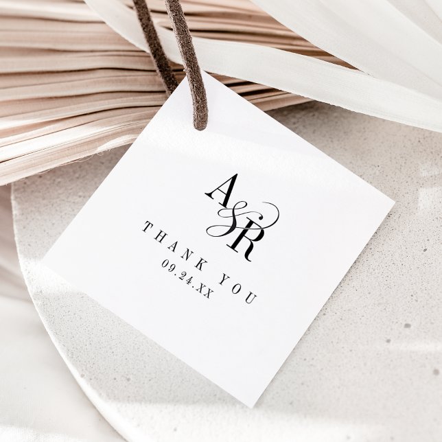 ANDREA Unik Classialist Minimalist Bröllop Tack Gåvor Etiketter (ANDREA Unique Classic Minimalist Wedding Thank You Favor Tags)