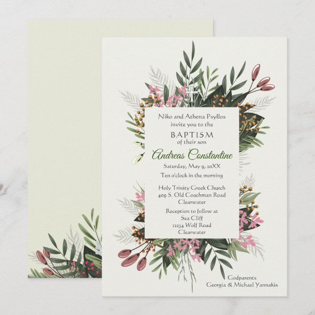 Andreas bjudande två inbjudningar (Fram/baksida)