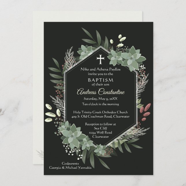 Andreas Invitation One Inbjudningar (Fram/baksida)