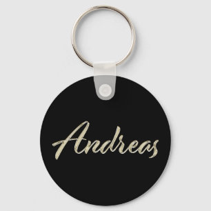 Andreas Namn whitegold Button Schlüsselanhänger Nyckelring