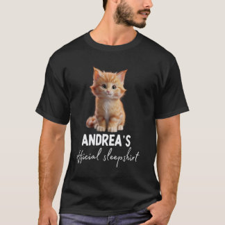 ANDREA'S Officiella Katt Sömn Pyjamas T Shirt