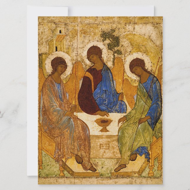 Andrei Rublev Heliga Treenighet Ikon Ortodox relig Kort (Framsida)