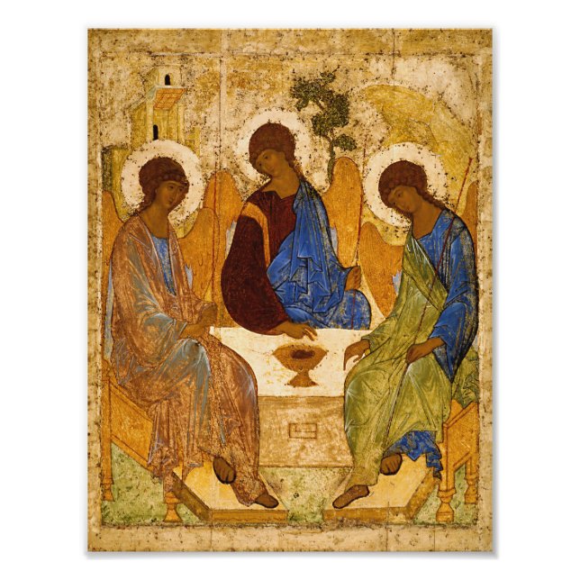Andrei Rublev Heliga Trinity Icon Orthodox religio Fototryck (Framsidan)