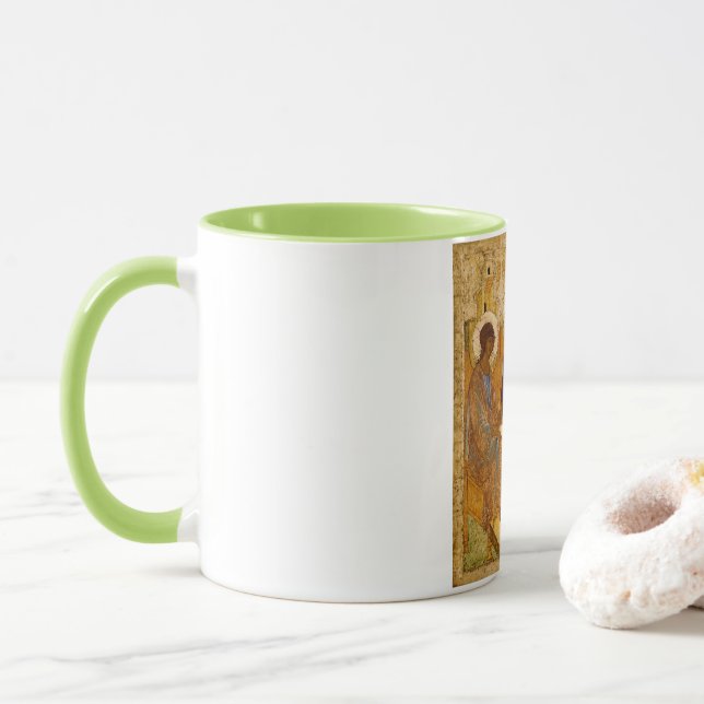 Andrei Rublev Heliga Trinity Icon Orthodox religio Mugg (Med munk)