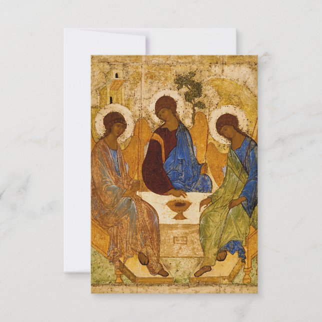 Andrei Rublev Heliga Trinity Icon Orthodox religio Tack Kort (Framsida)