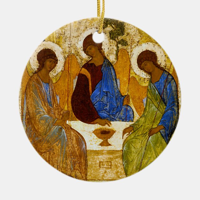 Andrei Rublev , Heliga Trinity Julgransprydnad Keramik (Framsidan)