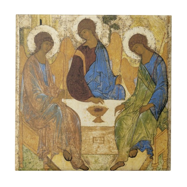 Andrei Rublev Iconic Trinity Änglar Abraham Bible Kakelplatta (Framsidan)