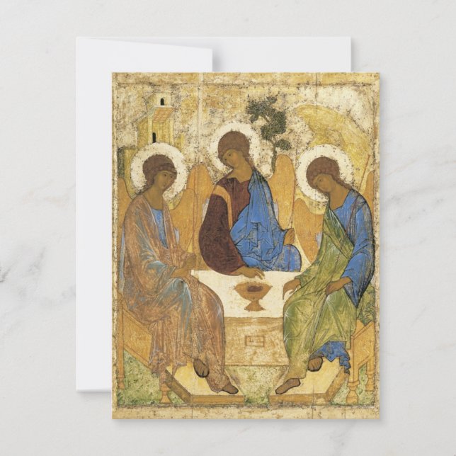 Andrei Rublev Iconic Trinity Änglar Abraham Bible Kort (Framsida)