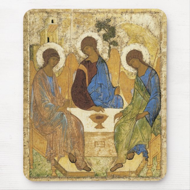 Andrei Rublev Iconic Trinity Änglar Abraham Bible Musmatta (Framsidan)