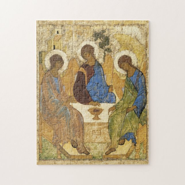 Andrei Rublev Iconic Trinity Änglar Abraham Bible Pussel (Vertikal)