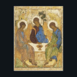 Andrei Rublev Iconic Trinity Änglar Abraham Bible Vykort<br><div class="desc">En målning av den ryske konstnären Andrej Rublev med titeln "Trinity" som skildrar tre änglar som besökte Abraham.</div>