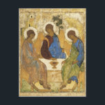 Andrei Rublev Iconic Trinity Änglar Abraham Bible Vykort<br><div class="desc">En målning av den ryske konstnären Andrej Rublev med titeln "Trinity" som skildrar tre änglar som besökte Abraham.</div>