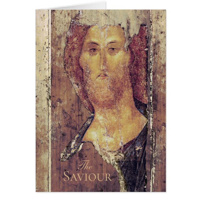Andrei Rublev Savior Kristus Redeemer Icon Card Hälsningskort (Framsidan)