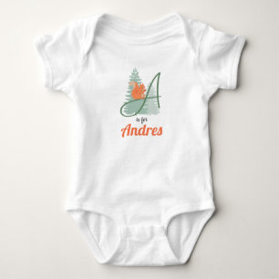 Andres Namn Reveal Brev A Woodland Boy Squirrel T Shirt
