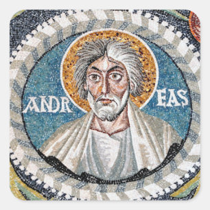 Andrew Apostle mosaic Fyrkantigt Klistermärke