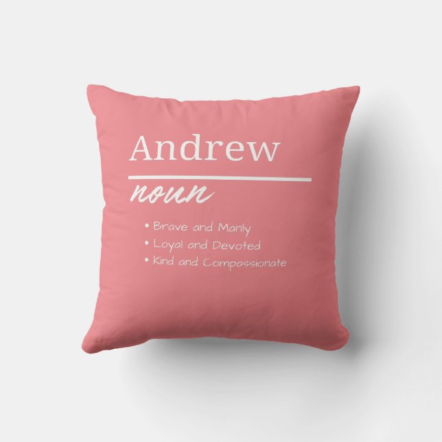 Andrew, Boy Personlig Namn Definition Kudde (Baksida)