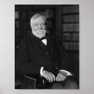 Andrew Carnegie i A Bibliotek Poster