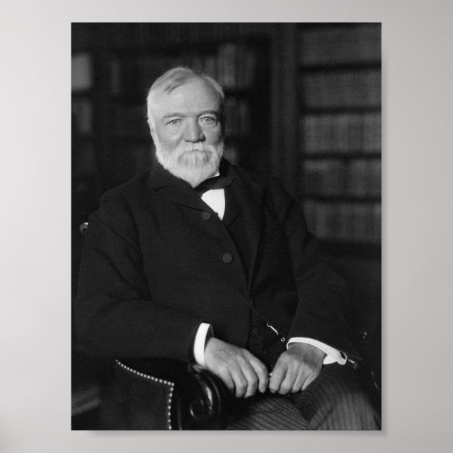 Andrew Carnegie i A Bibliotek Poster (Framsidan)