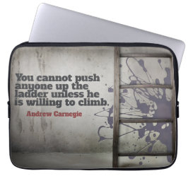 Andrew Carnegie inspirational Quote "Push up" Laptop Fodral