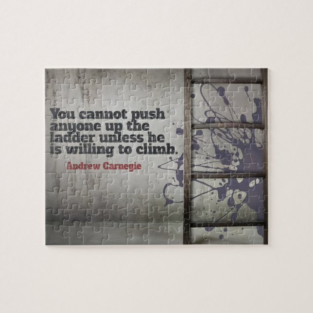 Andrew Carnegie inspirational Quote "Push up" Pussel (Horisontell)