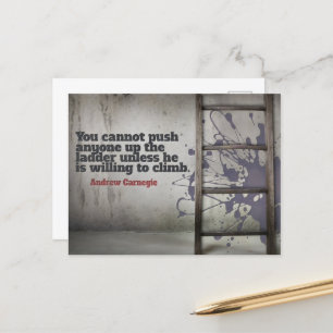 Andrew Carnegie inspirational Quote "Push up" Vykort