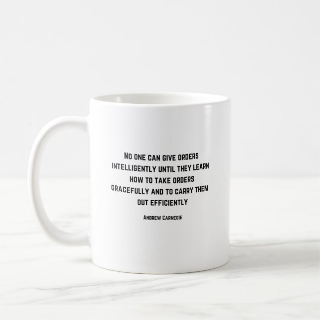 Andrew Carnegie Quote - Ge order - Kaffemugg (Vänster)