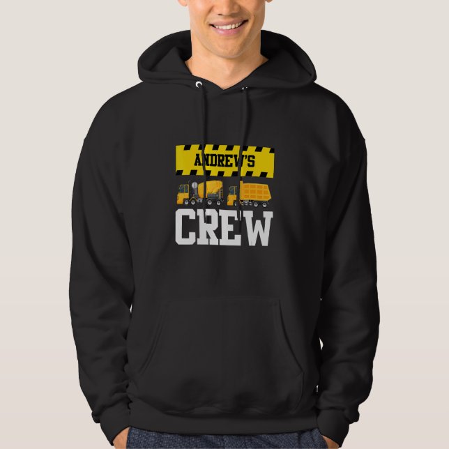 Andrew Construction Crew Anpassningsbar Dumptruck  Hoodie (Framsida)