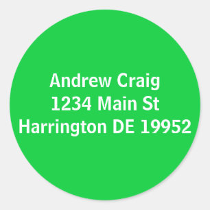 Andrew Craig1234 huvudsakliga StHarrington DE Runt Klistermärke